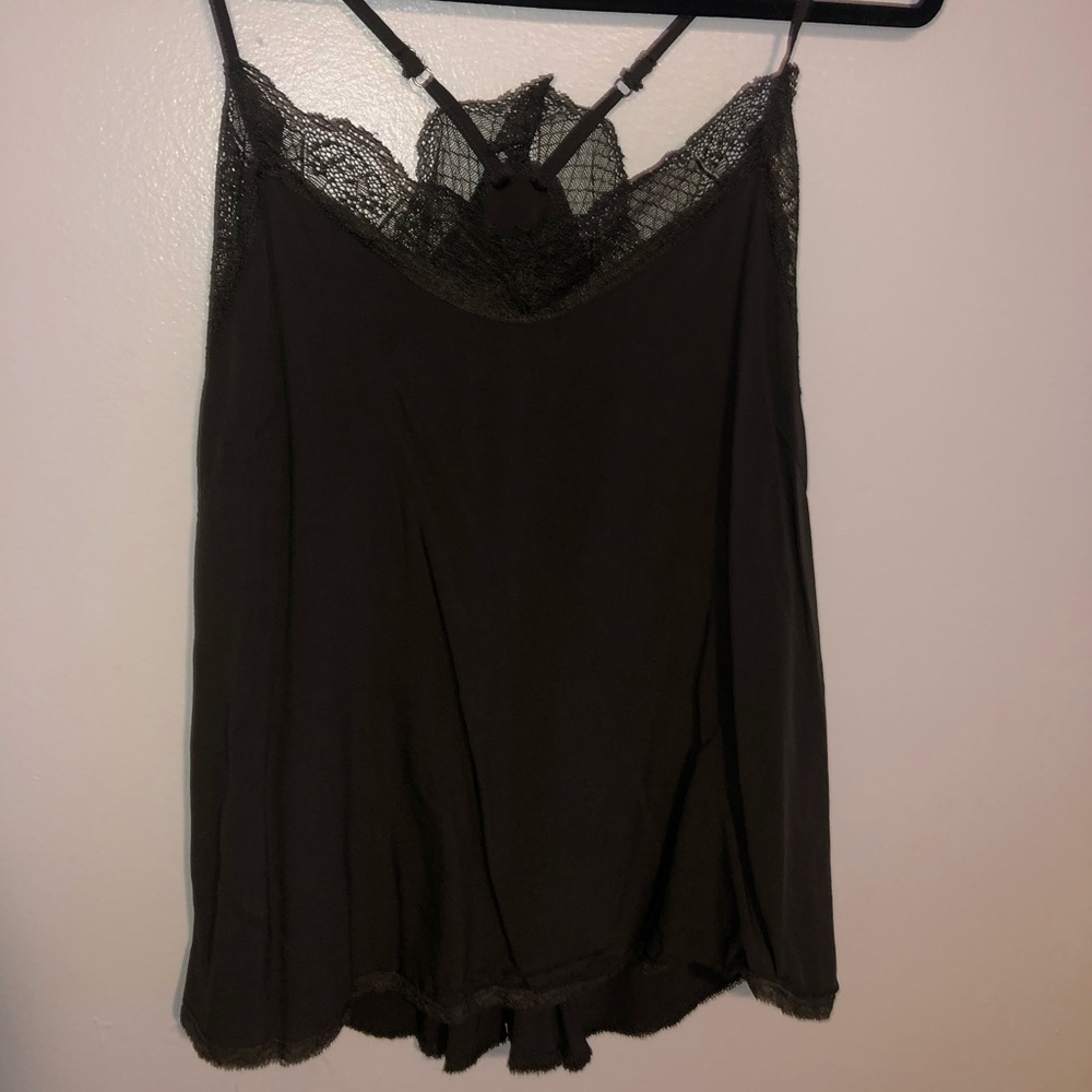 Army Green Lace Tank Top